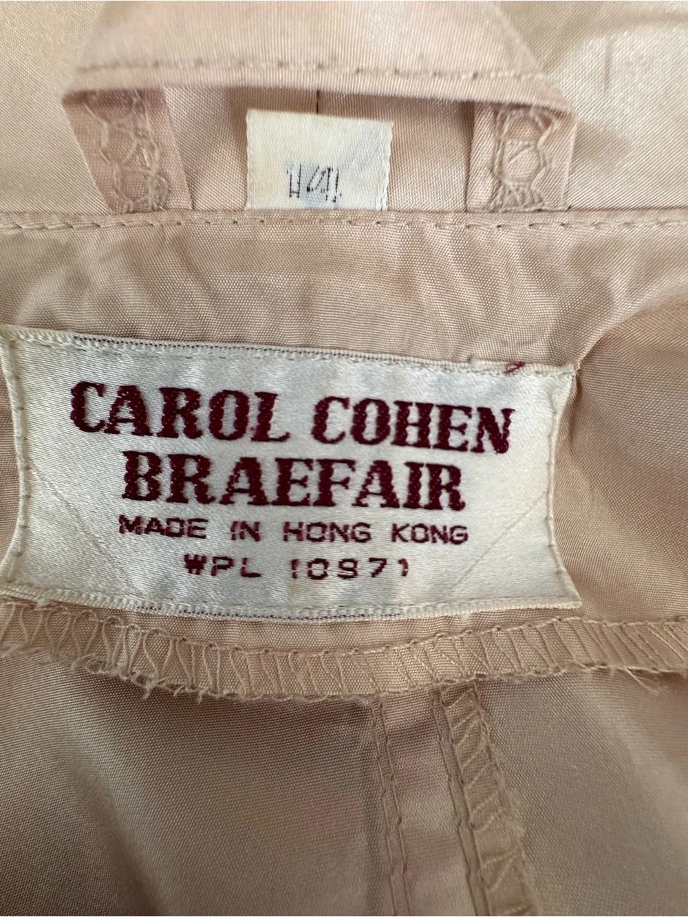 Carol Cohen Braefair Vintage 60’s 70’s Long Trench Coat Lightweight